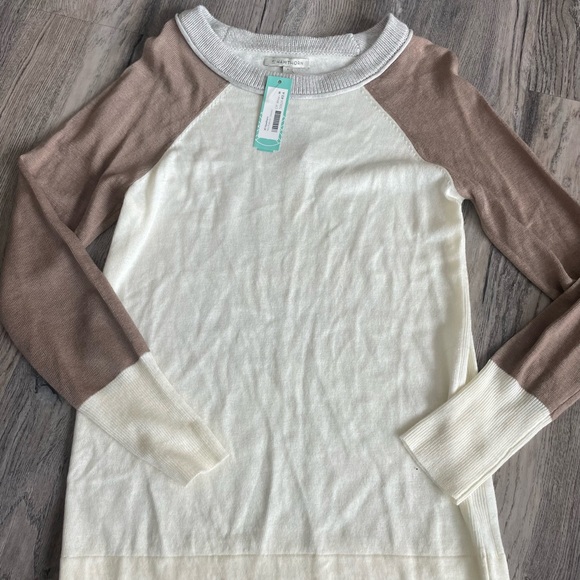 41 Hawthorn Cream and Brown Crew Neck Sweater - Picture 2 of 5